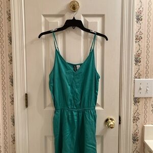 H&M Teal Spaghetti Strap Jumpsuit